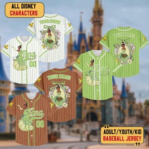 Custom Tiana Princess And The Frog Baseball Jersey, Custom Kid Youth Adult Disney Baseball, Gift For Baseball Fan, Disney Princess Trip Tee