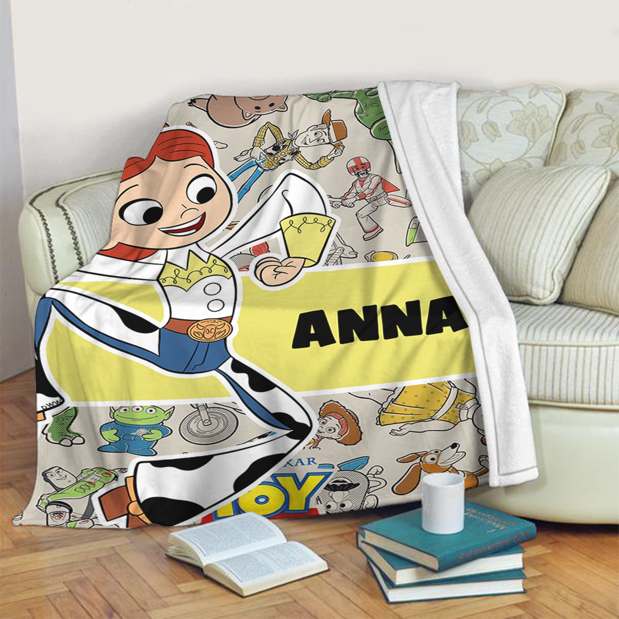 Discover Personalized Cowgirl Character Blanket, Custom Name Animated Character Plush Fleece Blanket, Magic Kingdom, Birthday Gift, Gift For Kid