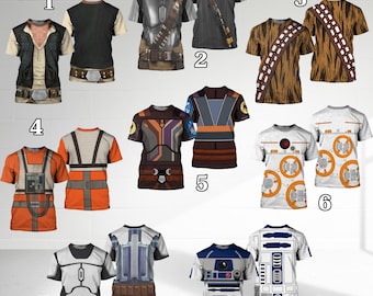 Star Wars Galaxy Hero Characters 3D Costume Shirt, Halloween Costume For Family Group T Shirt, Star Wars Movie Costume Matching Shirt