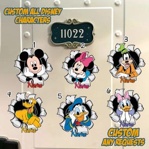 Custom Mickey And Friends Magnet, Disney Cruise Door Magnet, Fabulous Mickey Minnie Pluto Donald Daisy Pluto Magnet Room Decor