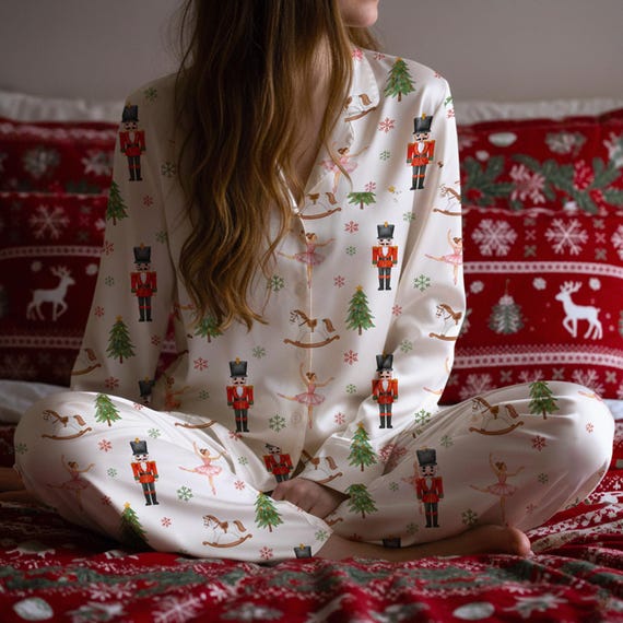 Nutcracker Ballet Pajamas Set, Christmas Pajamas Set, Christmas Nutcracker PJS, Women Christmas Pajamas, Christmas Gift