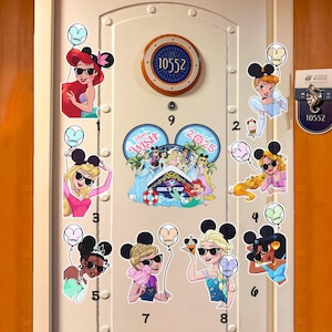 Disney Custom All Princess Characters Girls Trip Cruise Line Magnet, Princess BFF Cruise Magnet, Cinderella Belle Ariel Tiana Family Magnet
