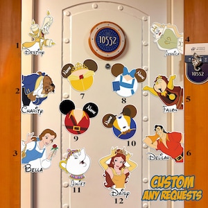 Personalized Beauty And The Beast Disney Cruise Magnet, Disney Princess Belle Birthday Girl, Dissney Family Cruise Stateroom Door Magnet