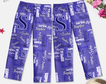 Personalized Name Pajamas Pants, Custom Colors Name Pajamas Pants, Custom  Pajamas Pants with Name, Matching Pajamas, Xmas Gift