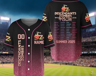 Custom Descendants Zombies Worlds Collide Tour Jersey, Personalized Descendants Red Jersey, Like The Zombies Do, Summer Tour 2025 Shirt