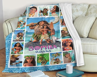 Personalized Princess Movie Blanket, Character Blanket, Princess Movie Blanket Chirstmas Gift, Cartoon Fleece Blanket, Magic World Quilt