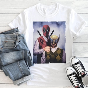 Retro Deadpool And Wolverine Disney Tee, Trending Deadpool 3 Movie Tee, Deadpool And Wolverine Brothers Tee, Hero Movie Character Group Tee