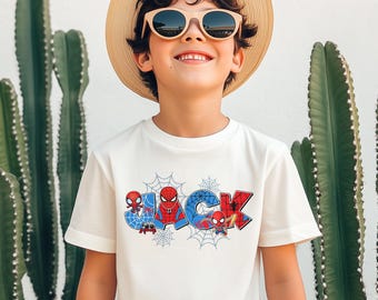 Personalized Name Spider And His Amazing Friends Birthday Shirt, Custom Spidey Boy T-Shirt, Custom Name Avengers Birthday Shirt