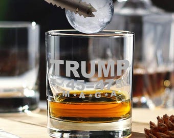 Verre à whisky Trump 45 47 MAGA drapeau américain, verre à whisky Trump MAGA, verre à whisky Trump supporter, verre à whisky President Trump 2024
