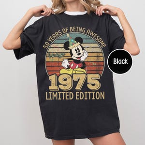 Retro Disney 1975 Limited Edition Mickey Shirt, Disneyland 50th Birthday Anniversary Shirt, 50th Birthday Sweatshirt, Mickey Bday 2025 Shirt