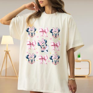 Cute Minnie Coquette Disney Tee Shirt, Minnie Girl Trip Shirt, Minnie Birthday Girl Gift, Valentine Princess Tee, Minnie Bow Daughter Tee