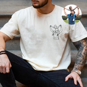 Custom Photo Shirt for Dad, Father's Day T-Shirt, Personalized Dad Portrait Shirt, Fathers Day Gift For Dad Birthday, Gift for Husband