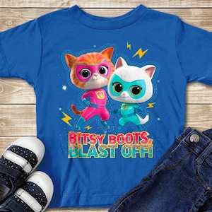 Funny Super Kitties Kid T-Shirt, Cute Superkitties Pounce Bitsy Boots Blast Opp Family Disney Tee, Trending Kitties Super Cats Kid Shirt