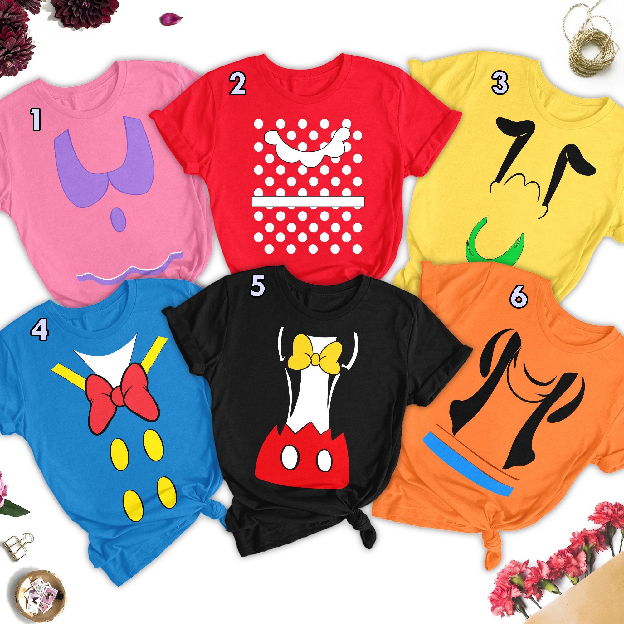 Disney Funny Mickey And Friends Halloween Costume Group Shirt, Mickey Movie Halloween Matching Shirt, Mickey Character Halloween Party Gift