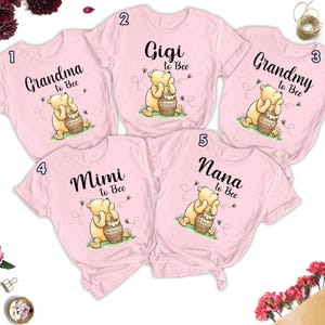 Custom Winnie The Pooh To Bee Shirt, Grandpooh Shirt, Personalized Mama Bear Disney Tee, Pooh Bear Nana Shirt, Pregnancy Announcement Shirt