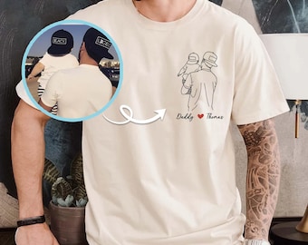 Custom Dad Shirt Portrait From Photo, Father's Day Shirt, Custom Photo Shirt For Dad, Father's Day Gift 2025, Custom Dad Image