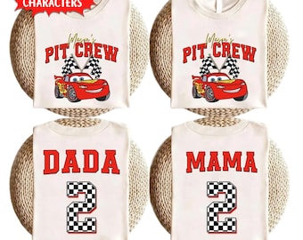Personalized Lightning Mcqueen Car Comfort Color T-Shirt, Disney Cars Homage Movie Shirt, Disney Mcqueen Birthday Family Matching Shirts