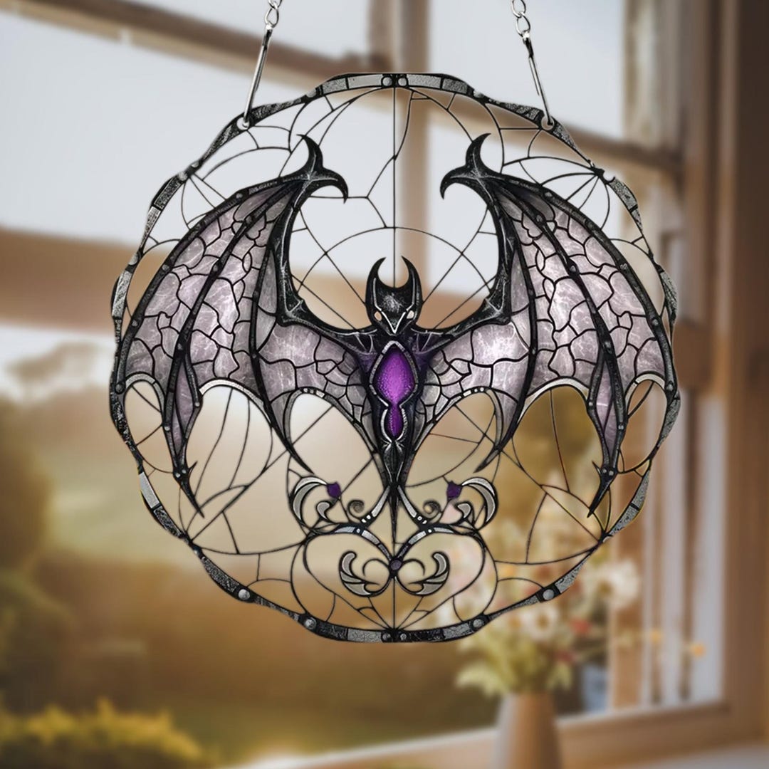 Spooky Bat Acrylic Suncatcher, Spooky Bat Window Hanging, Spooky Bat ...
