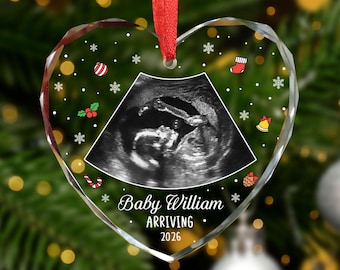 Décoration de grossesse personnalisée par échographie, faire-part de bébé personnalisé, sonogramme révélant un souvenir de Noël pour les futurs parents