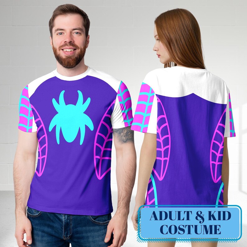 Gwen Stacy Halloween Costume 3D Shirt, Spidey And Amazing Friends Cosplay, Ghost Spider Birthday Girl Gift, Superhero Costume image 3