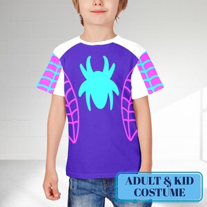 Gwen Stacy Halloween Costume 3D Shirt, Spidey And Amazing Friends Cosplay, Ghost Spider Birthday Girl Gift, Superhero Costume image 2