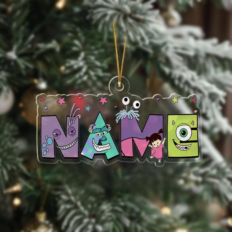 Personalized Monsters Inc Christmas Ornament, Custom Monster Characters