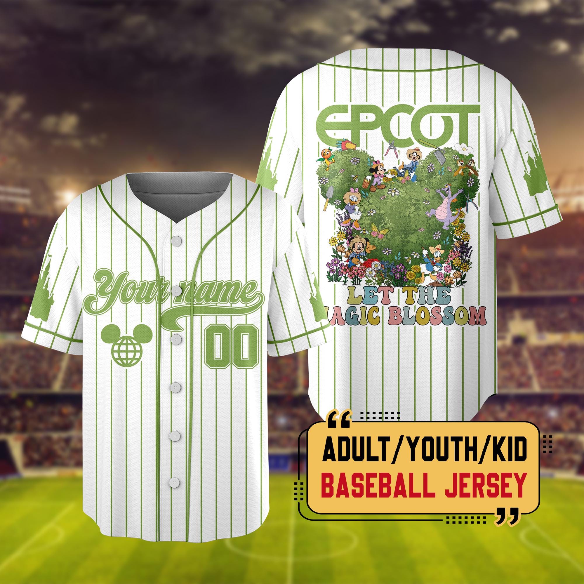 Discover Custom Epcot Festival Art Baseball Jersey, Disney Epcot Jersey, Disneyland Family Trip Matching Shirt, Mickey And Friends Garden Art