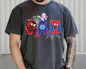 Personalized Spidey And His Amazing Friends Hero Movie Dad Shirt, Spiderman Fathers Day Shirt, Custom  Dada Birthday Gift