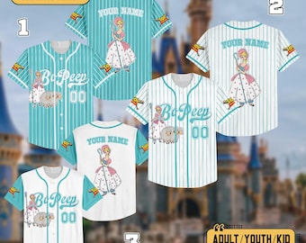 Personalized Disney Toy Story Bo Peep Baseball Jersey, Custom Name Kids, Youth, Adult Disney Baseball Jersey, Disney Toy Story, Gift For Fan