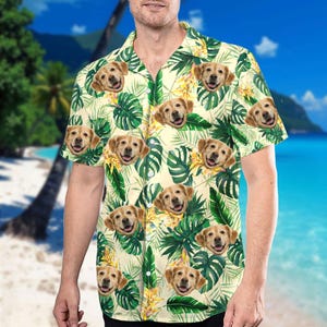 Custom Hawaiian Shirt With Face, Personalized Hawaiian Shirt Face Photo, Custom Button Shirt, Custom Gift For Man Woman Dad Couple Family