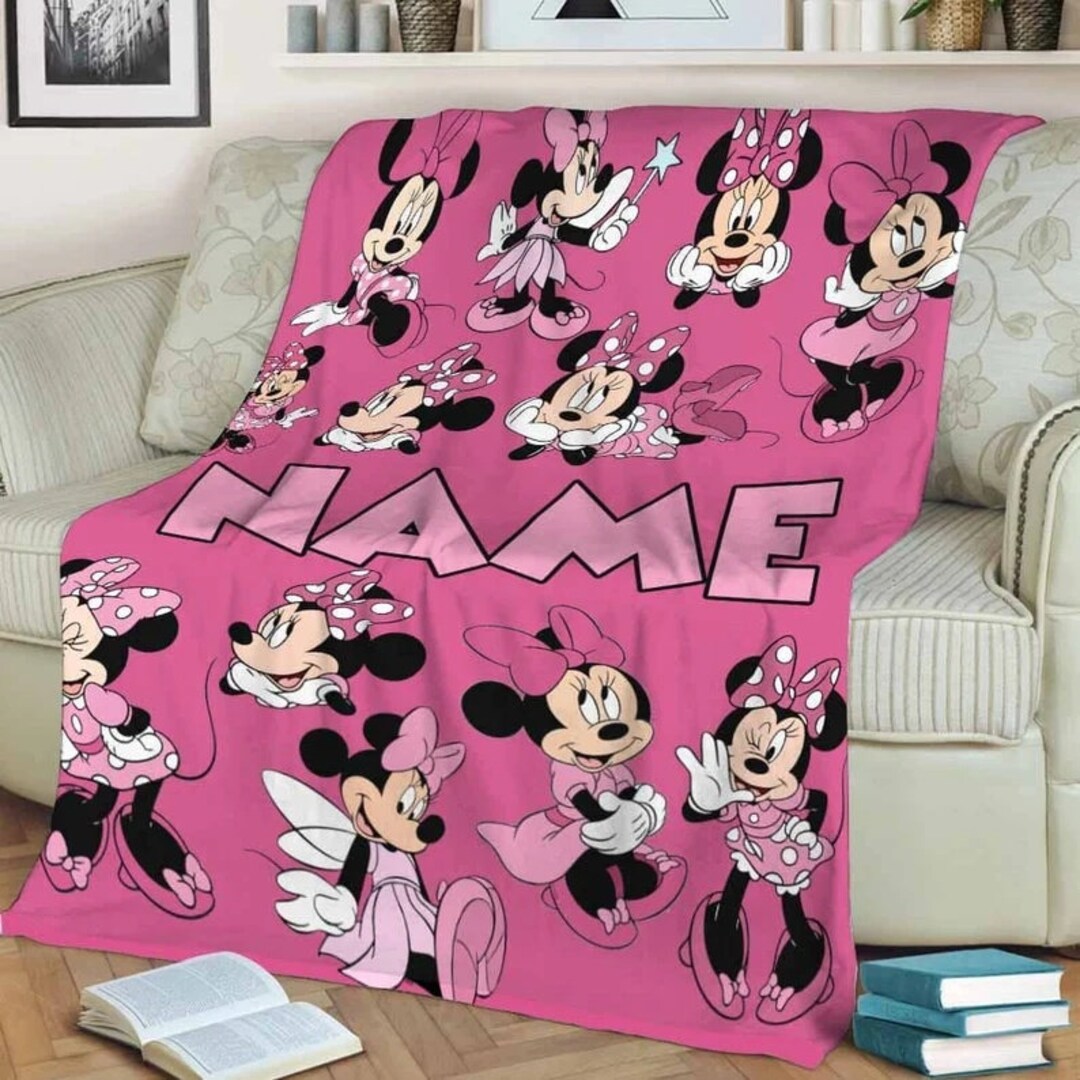 Personalized Minnie Mouse Blanket, Mickey Blanket, Minnie Blanket Quilt , Minnie Mouse Baby