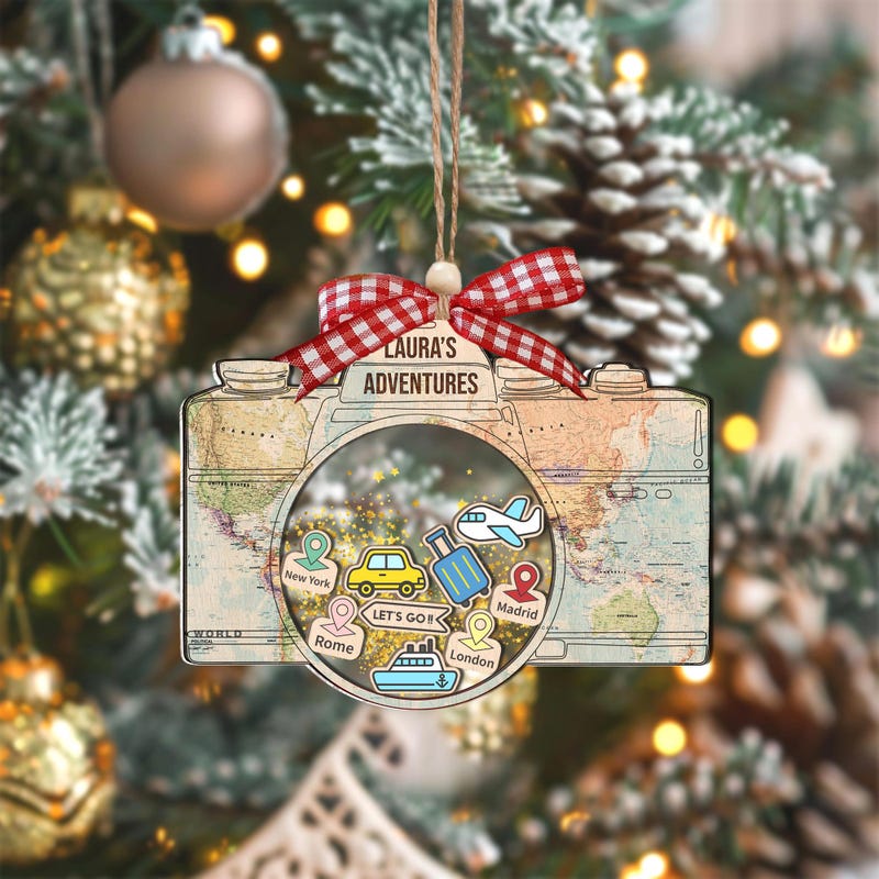 Road Trip Ornament Personalized Travel Adventure Ornament Suncatcher, Custom Traveling Destination Ornament, Travel Gift, Gift For Travelers,travel Couple Gift Personalized Christmas Ornaments