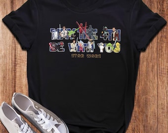 May The 4th Be With You Characters Holding Swords Shirt, Galaxy War Day T-Shirt, Sci-Fi Movie Shirt, May The Fourth Disney For Men Women Kid