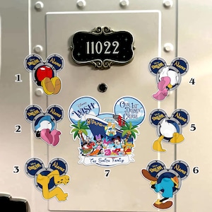 Personalized Disney Mickey And Friends Porthole Magnet, Mickey & Friends Cruise Magnet, Disney Cruise Line Magnets, Family Cruise Ship Door