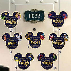 Personalized Disney Cruise Ship Magnet, Custom Disney Cruise Line Door Decor, Family Cruise Trip, Wish Magic Dream Fantasy Stateroom Door