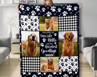 Custom You Were My Favorite Hello And My Hardest Goodbye Photo Blanket, Personalized Memorial Blanket From Pet Image, Blanket For Pet Lovers