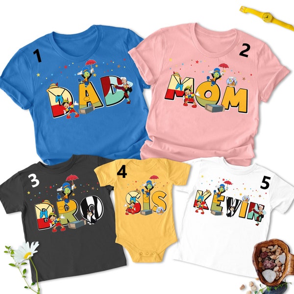 Personalized Puppet Boy T-Shirt, Custom Name Animated Musical Fantasy Matching Family Shirt, Magic Kingdom Movie Tee, Birthday Party Theme