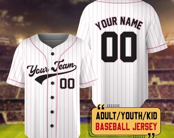Custom Team Name Number Baseball Jersey, Custom Baseball Jersey