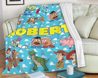 Personalized Name Blanket, Personalized Toy Blanket, Personalized Toy Birthday Blanket, Christmas Gift For Kids Decor