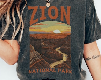 Zion National Park-skjorta, bekväma färger, vandrings-camping-tröja