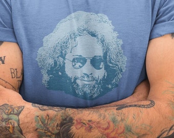 Jerry Garcia T-Shirt. Blue Jerry, Grateful Dead Shirt