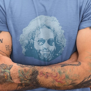 Jerry Garcia T-Shirt. Blue Jerry, Grateful Dead Shirt
