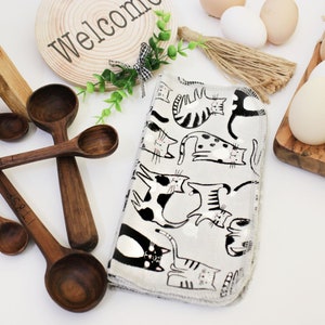 Cat Reusable Paper Towel Paperless Paper Towels Washable Eco Friendly Kitchen Towels Zero Waste Towels Washable Napkins Reusable Napkins