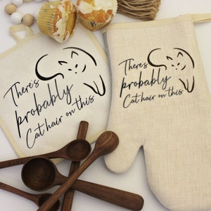 Oven Mitt Pot Holder Cat Mom Gift Oven Mitts Pot Holders Hot Pads Housewarming Gift Kitchen Mitts Gift Oven Mitt Kitchen Decor oven Gloves