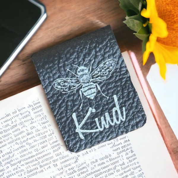 Magnetic Bookmark Custom Leather Bookmark Custom Bookmark Bee Book Mark Bookmark for Men Engraved Bookmark Beekeeper Gift Book Worm Gift