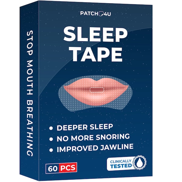 Premium Mundband zum Schlafen - 60 Stück Mundstreifen gegen Schnarchen - hypoallergenes und hautfreundliches Schlafband