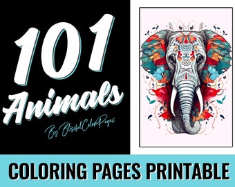 101 AnimalsColoring Pages: Safari Animals Coloring Pages, Forest Animals Coloring Pages, Wild Animals ColoringPages PDF | Digital Download