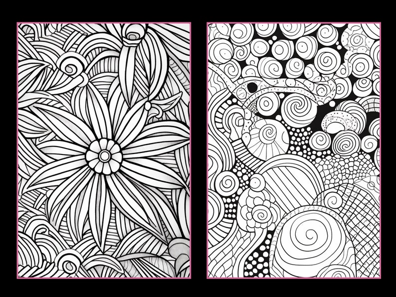 101 Patterns Printable Coloring Page Patterns: Grayscale Adult Coloring