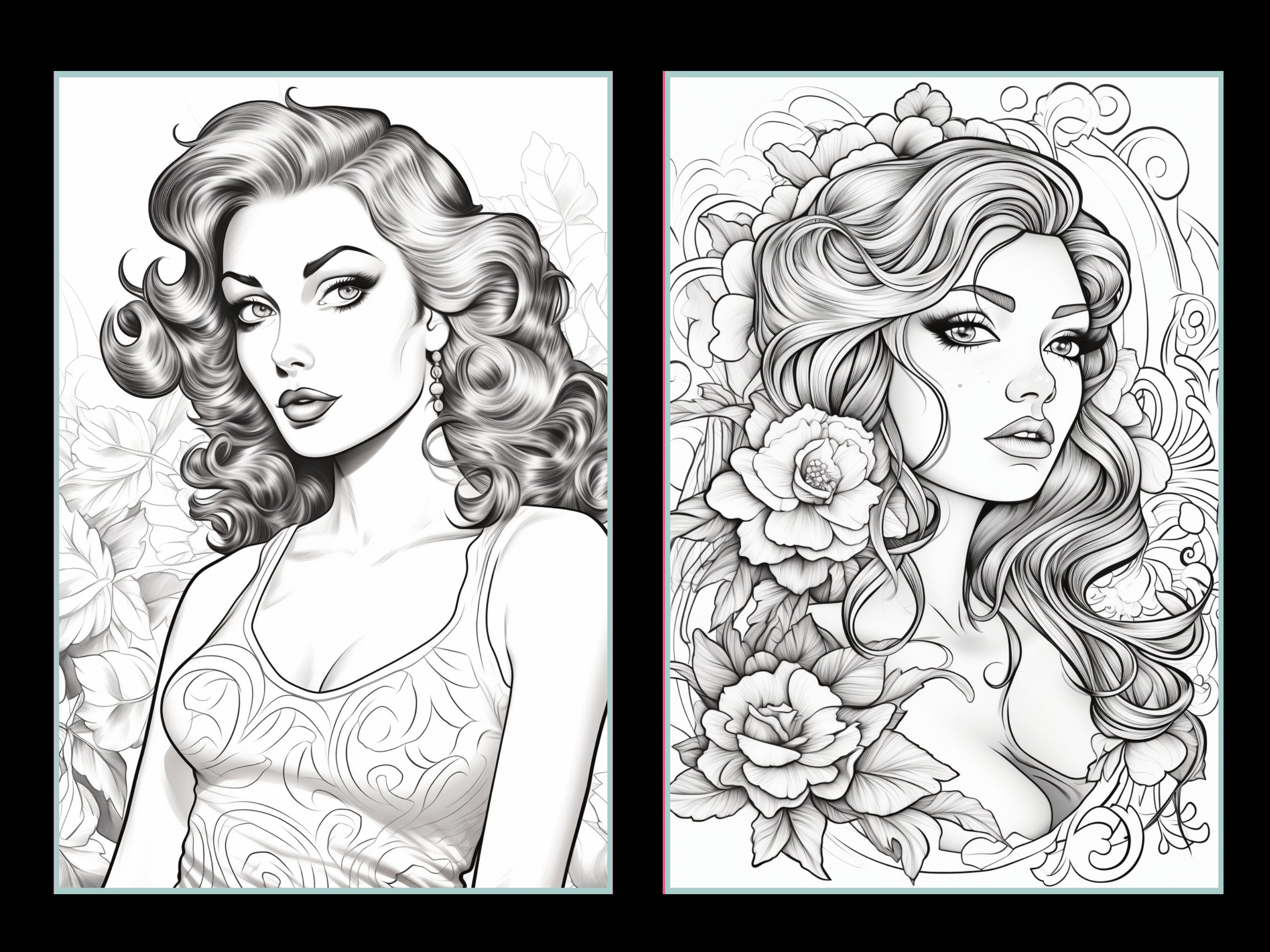 101 Pin up Girl Printable Anime Pin up Girls Coloring