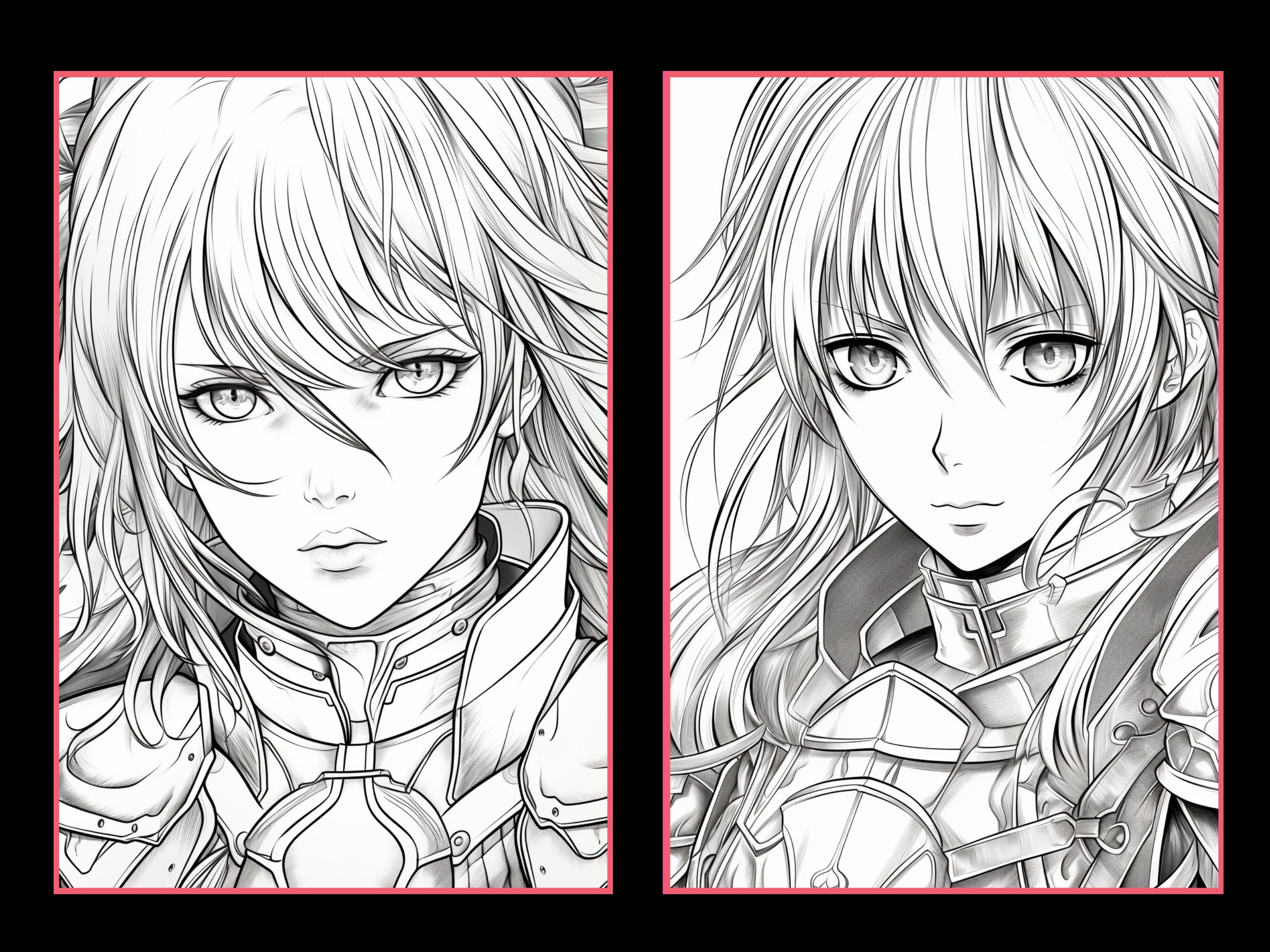101 Anime Girl Warrior Printable Manga Girl Warrior Coloring Pages